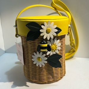 NWT - kate spade bumble bee wicker crossbody